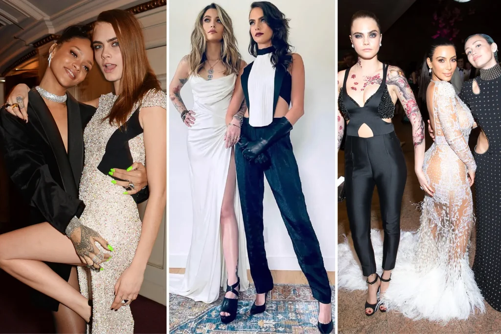 Cara Delevingne with her girlfriends 